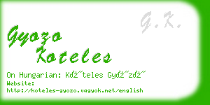 gyozo koteles business card